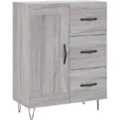 vidaXL Dressoir 69,5x34x90 cm bewerkt hout grijs sonoma eikenkleurig