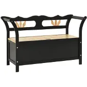 vidaXL Bankje 107x45x75,5 cm massief vurenhout zwart