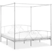vidaXL Hemelbedframe metaal wit 180x200 cm