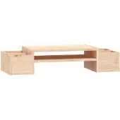 vidaXL Monitorstandaard 70x27,5x15 cm massief grenenhout