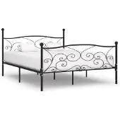vidaXL Bedframe met lattenbodem, zwart, metaal, 180 x 200 cm
