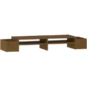 vidaXL Monitorstandaard 100x27,5x15 cm massief grenenhout honingbruin