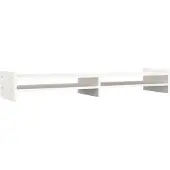 vidaXL Monitorstandaard 100x27x15 cm massief grenenhout wit