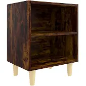vidaXL Nachtkastje met houten poten 40x30x50 cm gerookt eikenkleurig