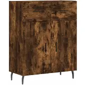 vidaXL Dressoir 69,5x34x90 cm bewerkt hout gerookt eikenkleurig