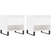 vidaXL Salontafels, 2 stuks, hoogglanzend wit, 50x46x50 cm, houtvezel