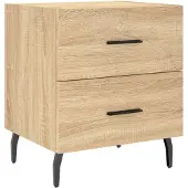 vidaXL Nachtkastje 40x35x47,5 cm bewerkt hout sonoma eikenkleurig