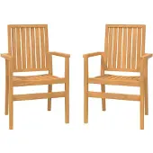 vidaXL Tuinstoelen stapelbaar 2 st 56,5x57,5x91 cm massief teakhout
