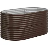 vidaXL Plantenbak 152x80x68 cm gegalvaniseerd staal bruin