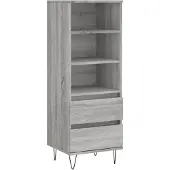 vidaXL Hoge kast 40x36x110 cm bewerkt hout grijs sonoma