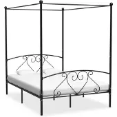 VD Home Furnishing Hemelbedframe metaal zwart 140x200 cm