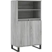 vidaXL Hoge kast 60x36x110 cm bewerkt hout grijs sonoma eikenkleurig