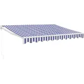 vidaXL Luifel uittrekbaar 3x2,5 m stof en aluminium blauw en wit
