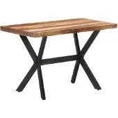vidaXL Eettafel 120x60x75 cm massief hout met honingkleurige afwerking