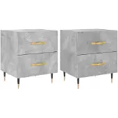 vidaXL Nachtkastjes 2 st 40x35x47,5 cm bewerkt hout betongrijs