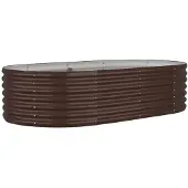 vidaXL Plantenbak 152x80x36 cm gegalvaniseerd staal bruin