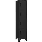 vidaXL Lockerkast 38x45x180 cm staal zwart