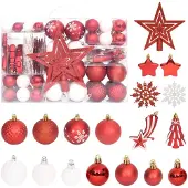 vidaXL 108-delige Kerstballenset rood en wit