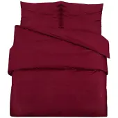 vidaXL Dekbedovertrekset 155x220 cm katoen bordeauxrood