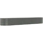 vidaXL Plantenbak 507x100x68 cm gepoedercoat staal grijs