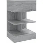 vidaXL Nachtkastje 40x35x65 cm bewerkt hout grijs sonoma eikenkleurig