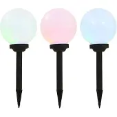 vidaXL Buitenverlichting, set van 3, LED, bolvormig, 20 cm, RGB
