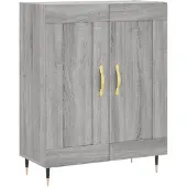 vidaXL Dressoir 69,5x34x90 cm bewerkt hout grijs sonoma eikenkleurig