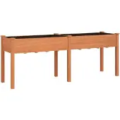 vidaXL Plantenbak met voering 203x53x76 cm massief vurenhout bruin