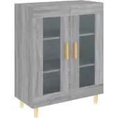 vidaXL Dressoir 69,5x34x90 cm bewerkt hout grijs sonoma eikenkleurig