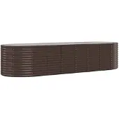vidaXL Plantenbak 322x100x68 cm gegalvaniseerd staal bruin