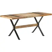 vidaXL Eettafel 160x80x76 cm ruw mangohout