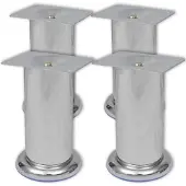 vidaXL 4 pieds ronds de canapé en Nickel brossé 120 mm242158