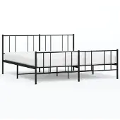 vidaXL Bedframe met hoofdeinde en voeteneinde, metaal, zwart, 193x203 cm