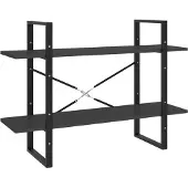vidaXL Boekenkast met 2 schappen 100x30x70 cm bewerkt hout grijs