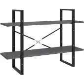 vidaXL Boekenkast met 2 schappen 100x30x70 cm massief grenenhout grijs