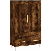 vidaXL Hoge kast 69,5x31x115 cm bewerkt hout gerookt eikenkleurig