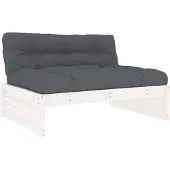 vidaXL Middenbank 120x80 cm massief grenenhout wit