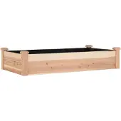 vidaXL verhoogde plantenbak met inzetstuk, 120x60x25 cm, massief grenenhout