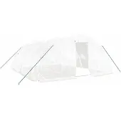 vidaXL Tuinkas met stalen frame 30 m² 6x5x2,3 m wit