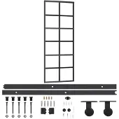 vidaXL Schuifdeur met beslag 76x205 cm aluminium en ESG-glas