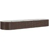 vidaXL Plantenbak 296x80x36 cm gegalvaniseerd staal bruin