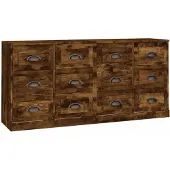 vidaXL Dressoirs 2 st bewerkt hout gerookt eikenkleurig
