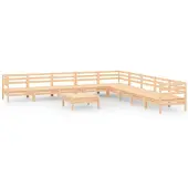 vidaXL 10-delige Loungeset massief grenenhout