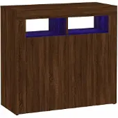 vidaXL Dressoir met LED-verlichting 80x35x75 cm bruin eiken