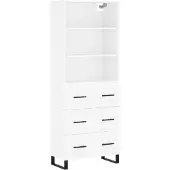 vidaXL Hoge kast 69,5x34x180 cm bewerkt hout wit