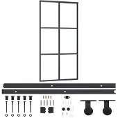 vidaXL Schuifdeur met beslag 102x205 cm aluminium en ESG-glas
