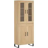 vidaXL Hoge kast 69,5x34x180 cm bewerkt hout sonoma eikenkleurig