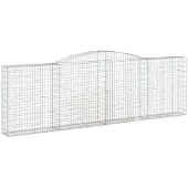 vidaXL Gabion met hoge boog, 400x30x120/140 cm, verzinkt staal