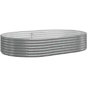vidaXL Plantenbak 214x140x36 cm gegalvaniseerd staal grijs