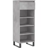 vidaXL Schoenenkast 40x36x105 cm bewerkt hout betongrijs